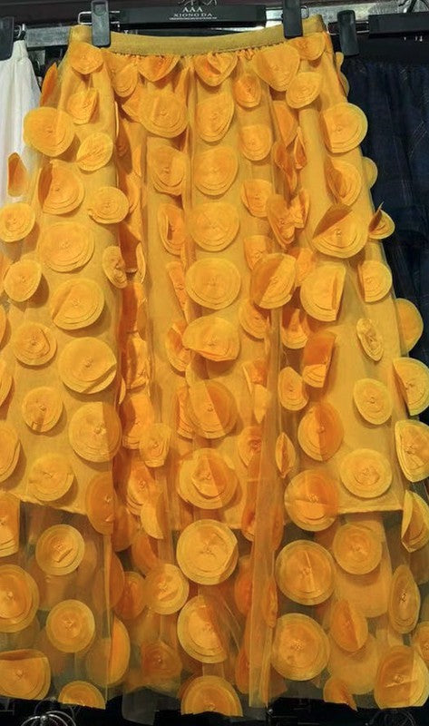 Tulle Skirt with Circle Detail Bubble Design