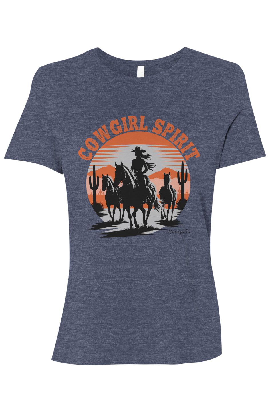 Cowgirl Spirit Women's Relaxed Jersey Tee Navy